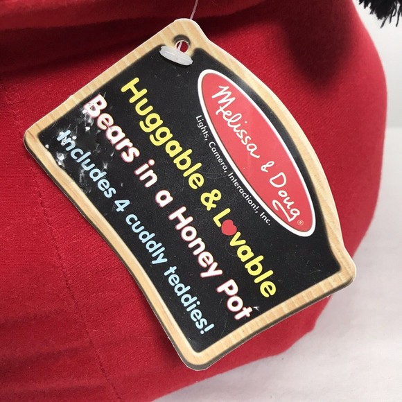 Melissa & Doug Bears in Honey Pot W/ Bees Stuffed Animal Plush Toy w/ Tags New - Picture 3 of 12